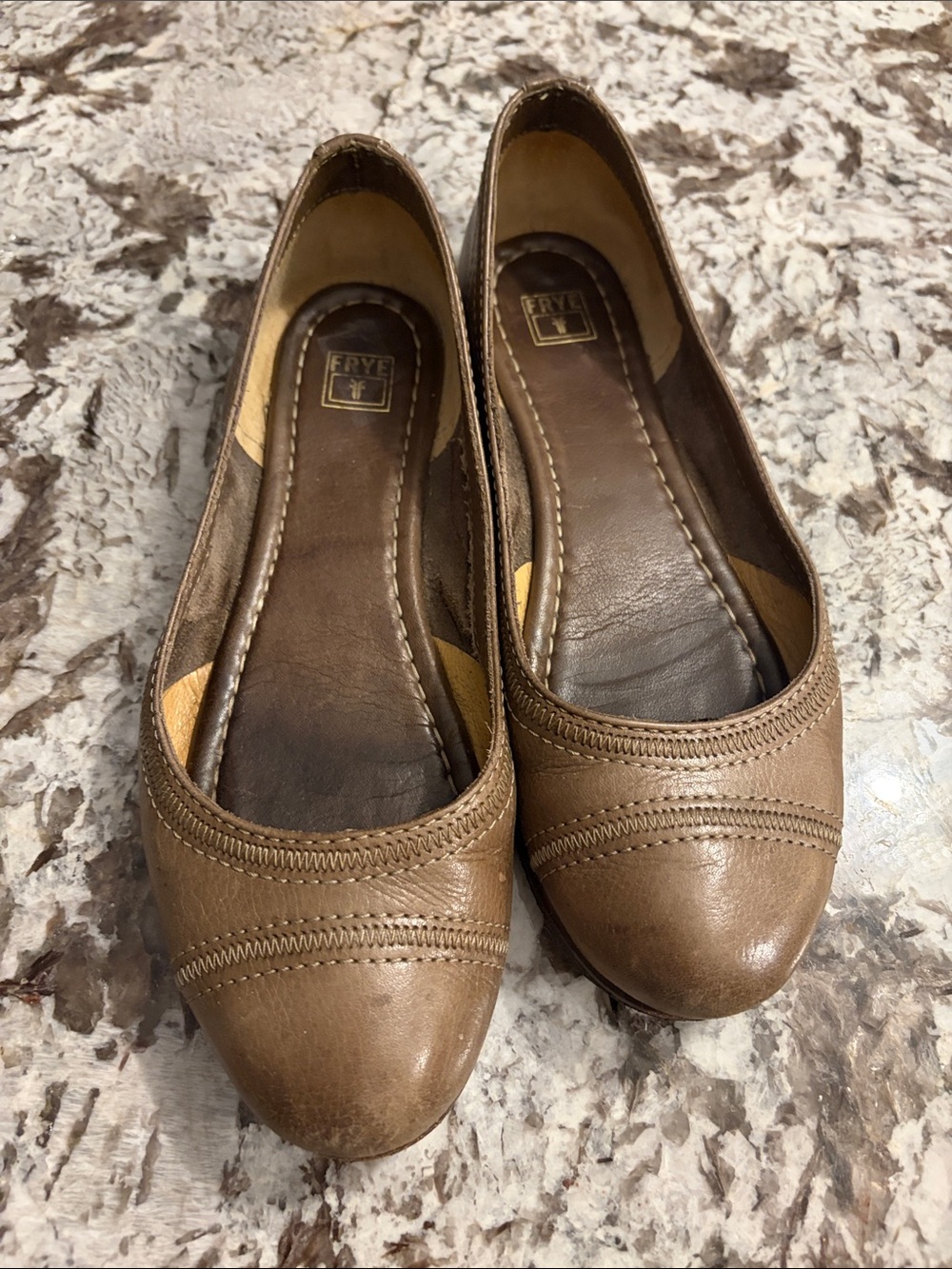 Frye Brown Leather Slip-On Ballet Flats